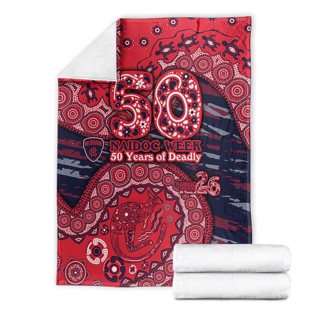 Melbourne Demons NAIDOC Week 2026 Blanket Australian Aboriginal Dot Art Dreamtime Pattern Style