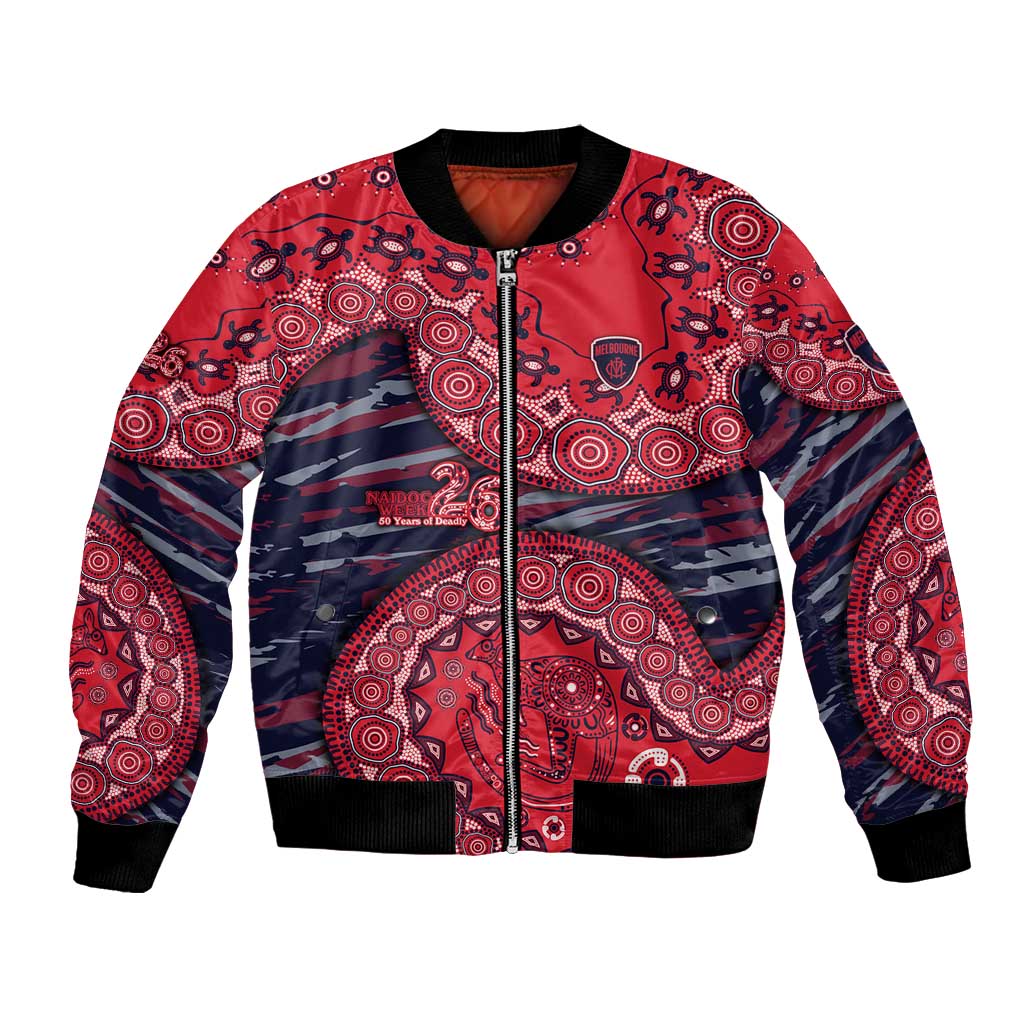 Melbourne Demons NAIDOC Week 2026 Bomber Jacket Australian Aboriginal Dot Art Dreamtime Pattern Style