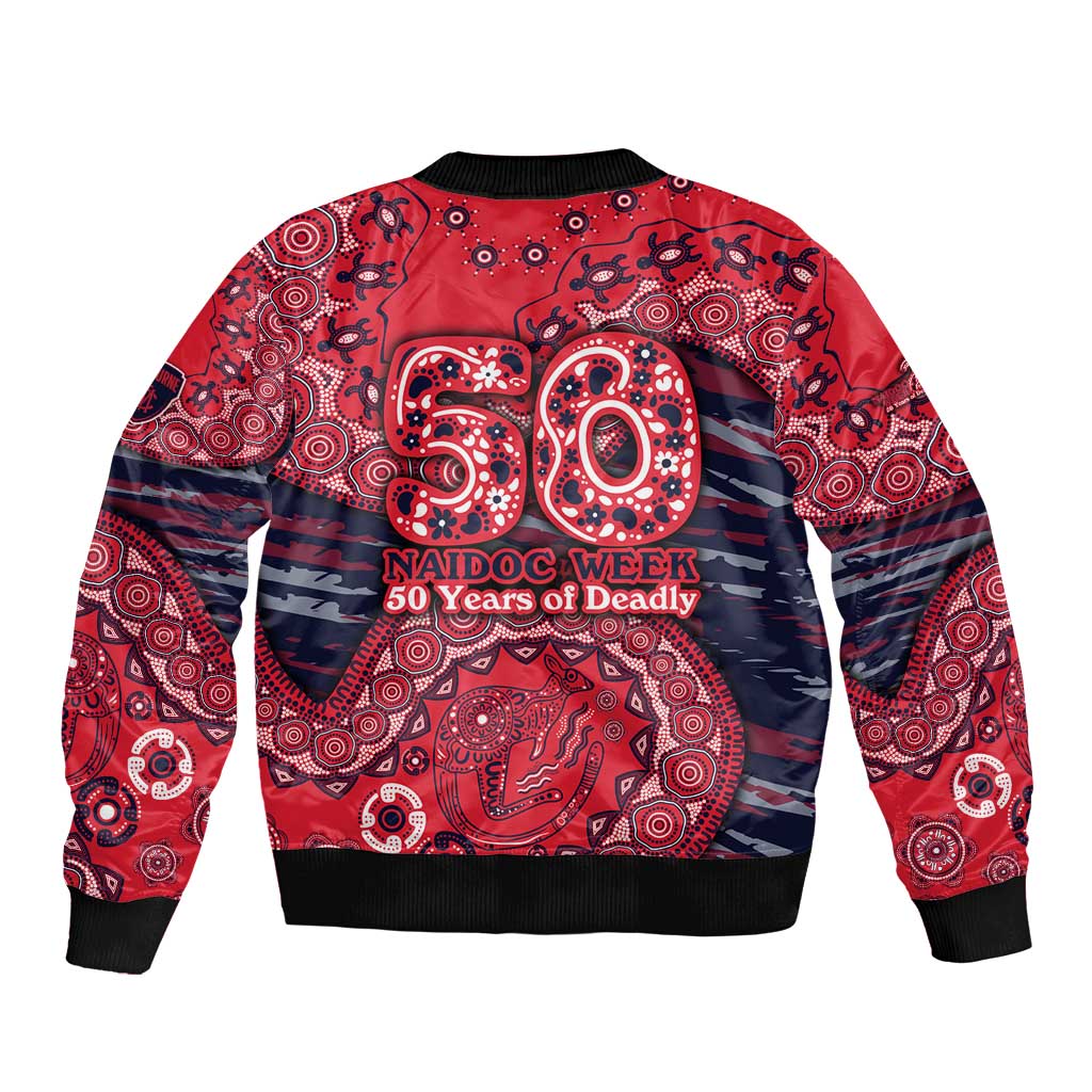 Melbourne Demons NAIDOC Week 2026 Bomber Jacket Australian Aboriginal Dot Art Dreamtime Pattern Style