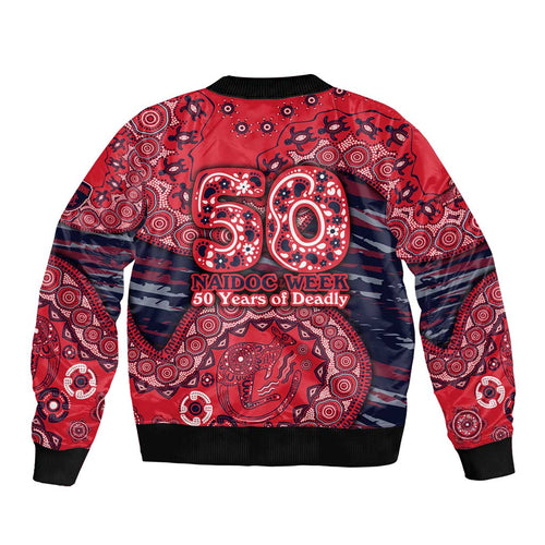 Melbourne Demons NAIDOC Week 2026 Bomber Jacket Australian Aboriginal Dot Art Dreamtime Pattern Style
