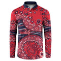 Melbourne Demons NAIDOC Week 2026 Button Sweatshirt Australian Aboriginal Dot Art Dreamtime Pattern Style