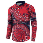 Melbourne Demons NAIDOC Week 2026 Button Sweatshirt Australian Aboriginal Dot Art Dreamtime Pattern Style