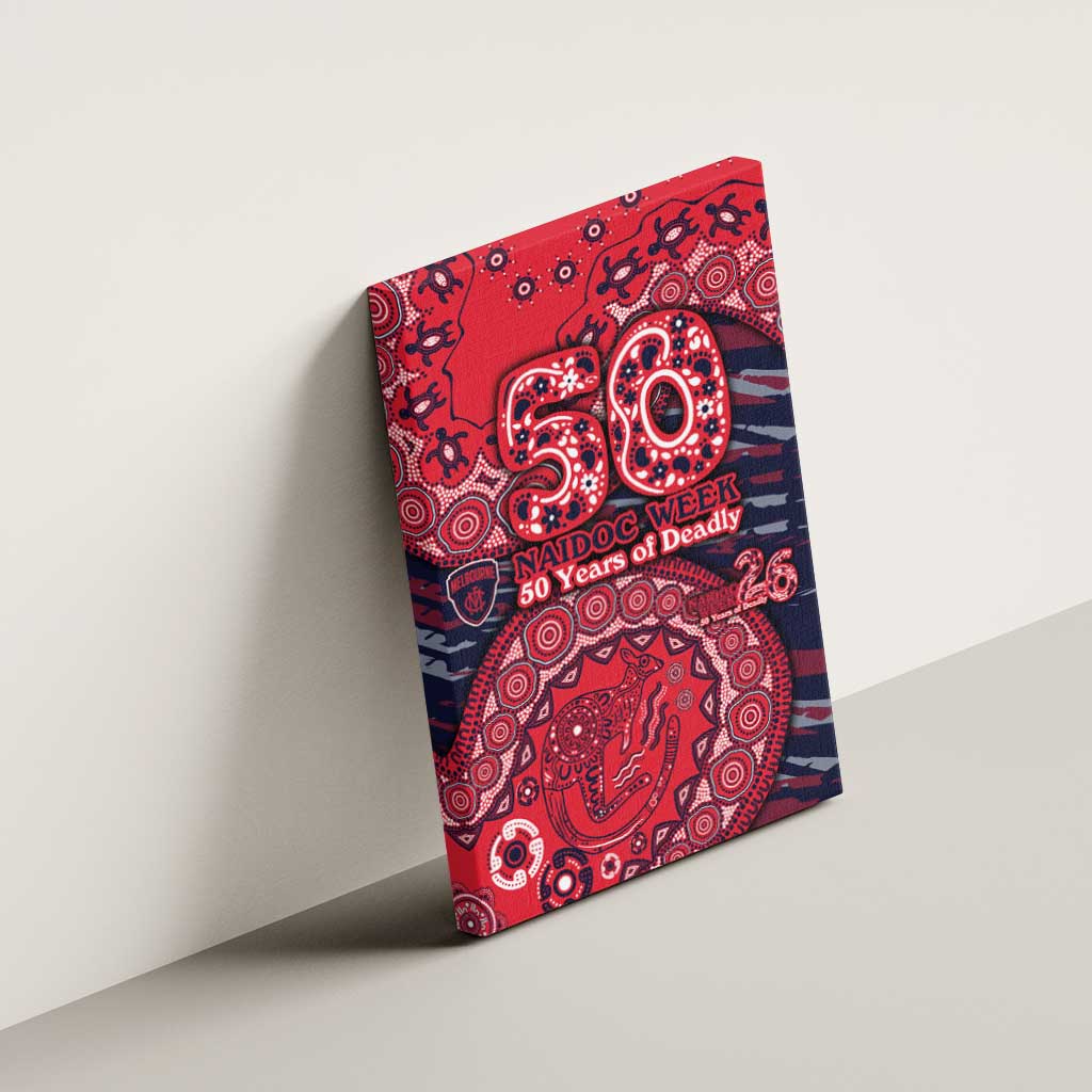 Melbourne Demons NAIDOC Week 2026 Canvas Wall Art Australian Aboriginal Dot Art Dreamtime Pattern Style