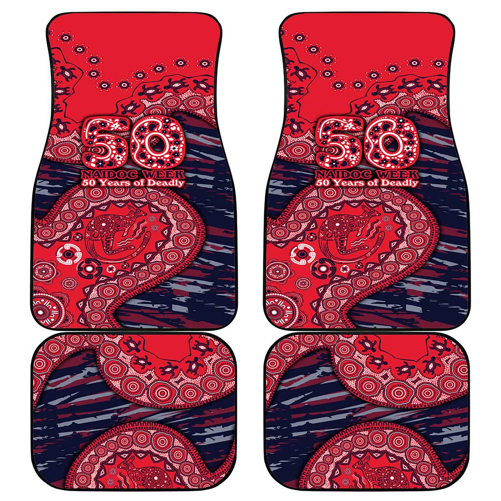 Melbourne Demons NAIDOC Week 2026 Car Mats Australian Aboriginal Dot Art Dreamtime Pattern Style