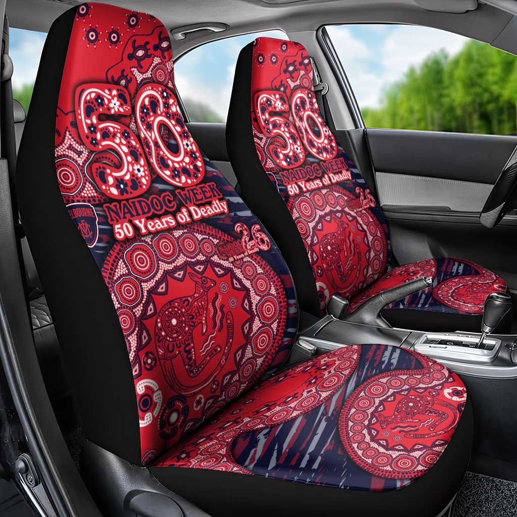 Melbourne Demons NAIDOC Week 2026 Car Seat Cover Australian Aboriginal Dot Art Dreamtime Pattern Style