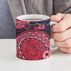 Melbourne Demons NAIDOC Week 2026 Ceramic Mug Australian Aboriginal Dot Art Dreamtime Pattern Style