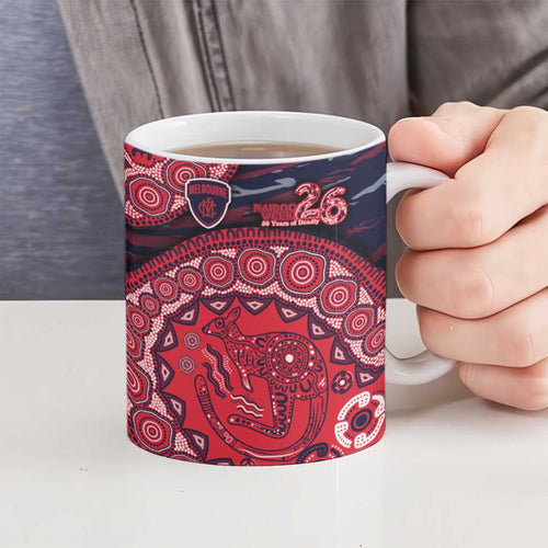 Melbourne Demons NAIDOC Week 2026 Ceramic Mug Australian Aboriginal Dot Art Dreamtime Pattern Style