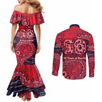Melbourne Demons NAIDOC Week 2026 Couples Matching Mermaid Dress and Long Sleeve Button Shirt Australian Aboriginal Dot Art Dreamtime Pattern Style