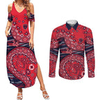 Melbourne Demons NAIDOC Week 2026 Couples Matching Summer Maxi Dress and Long Sleeve Button Shirt Australian Aboriginal Dot Art Dreamtime Pattern Style