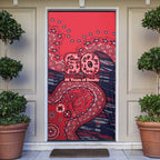 Melbourne Demons NAIDOC Week 2026 Door Cover Australian Aboriginal Dot Art Dreamtime Pattern Style