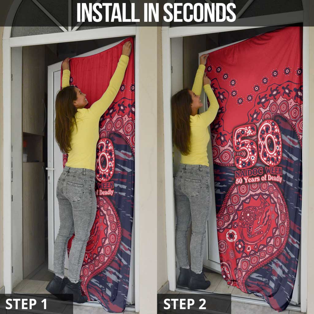 Melbourne Demons NAIDOC Week 2026 Door Cover Australian Aboriginal Dot Art Dreamtime Pattern Style