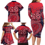 Melbourne Demons NAIDOC Week 2026 Family Matching Long Sleeve Bodycon Dress and Hawaiian Shirt Australian Aboriginal Dot Art Dreamtime Pattern Style