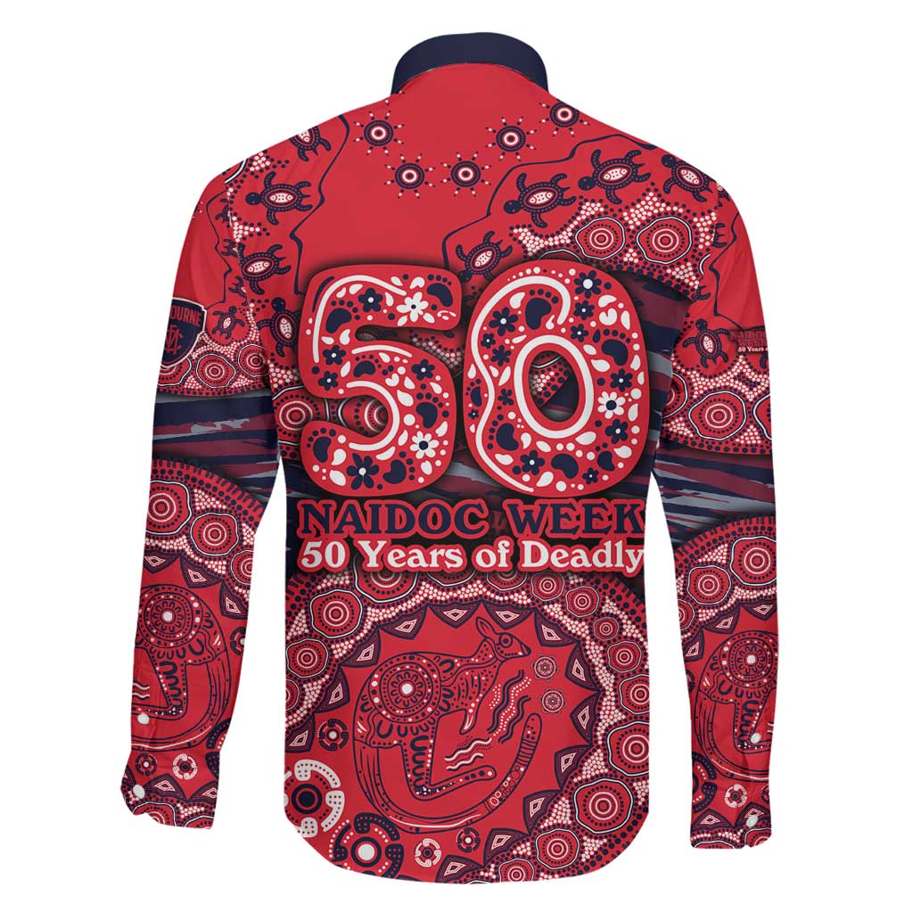 Melbourne Demons NAIDOC Week 2026 Family Matching Long Sleeve Bodycon Dress and Hawaiian Shirt Australian Aboriginal Dot Art Dreamtime Pattern Style