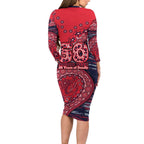 Melbourne Demons NAIDOC Week 2026 Family Matching Long Sleeve Bodycon Dress and Hawaiian Shirt Australian Aboriginal Dot Art Dreamtime Pattern Style