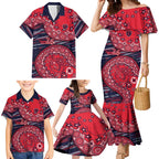 Melbourne Demons NAIDOC Week 2026 Family Matching Mermaid Dress and Hawaiian Shirt Australian Aboriginal Dot Art Dreamtime Pattern Style