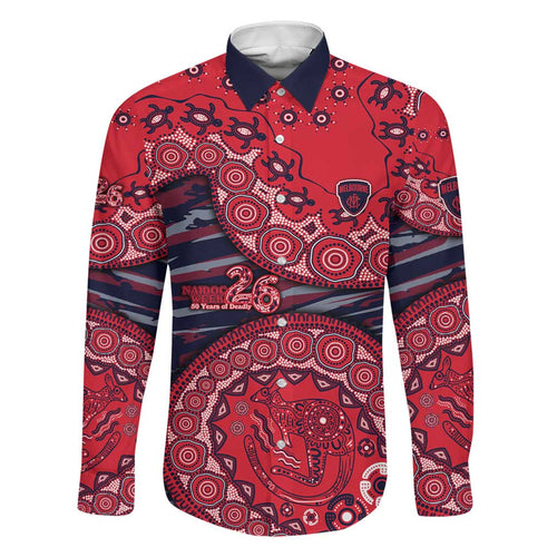 Melbourne Demons NAIDOC Week 2026 Family Matching Off Shoulder Maxi Dress and Hawaiian Shirt Australian Aboriginal Dot Art Dreamtime Pattern Style