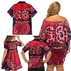 Melbourne Demons NAIDOC Week 2026 Family Matching Off Shoulder Short Dress and Hawaiian Shirt Australian Aboriginal Dot Art Dreamtime Pattern Style