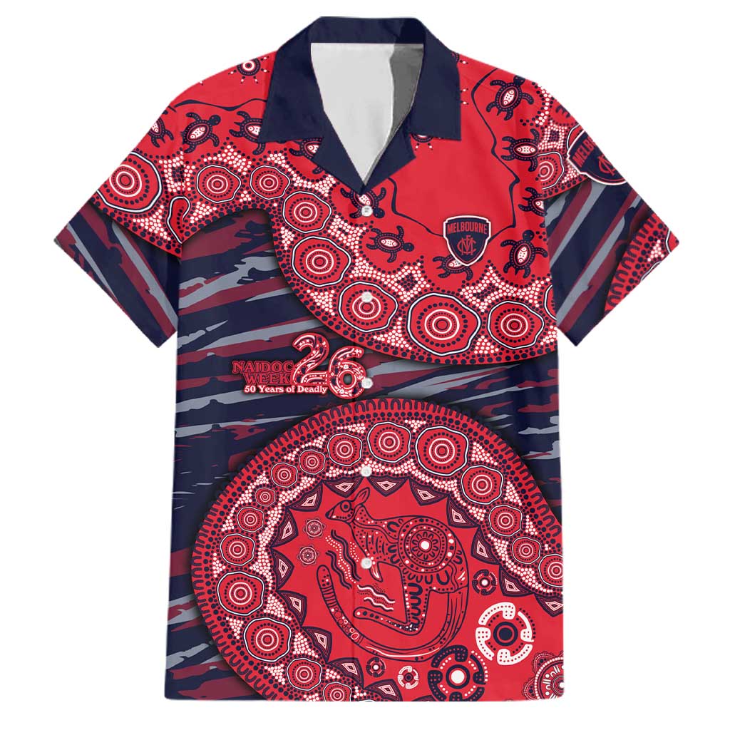 Melbourne Demons NAIDOC Week 2026 Family Matching Off Shoulder Short Dress and Hawaiian Shirt Australian Aboriginal Dot Art Dreamtime Pattern Style
