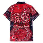 Melbourne Demons NAIDOC Week 2026 Family Matching Off Shoulder Short Dress and Hawaiian Shirt Australian Aboriginal Dot Art Dreamtime Pattern Style