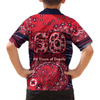 Melbourne Demons NAIDOC Week 2026 Family Matching Short Sleeve Bodycon Dress and Hawaiian Shirt Australian Aboriginal Dot Art Dreamtime Pattern Style