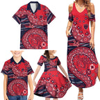 Melbourne Demons NAIDOC Week 2026 Family Matching Summer Maxi Dress and Hawaiian Shirt Australian Aboriginal Dot Art Dreamtime Pattern Style