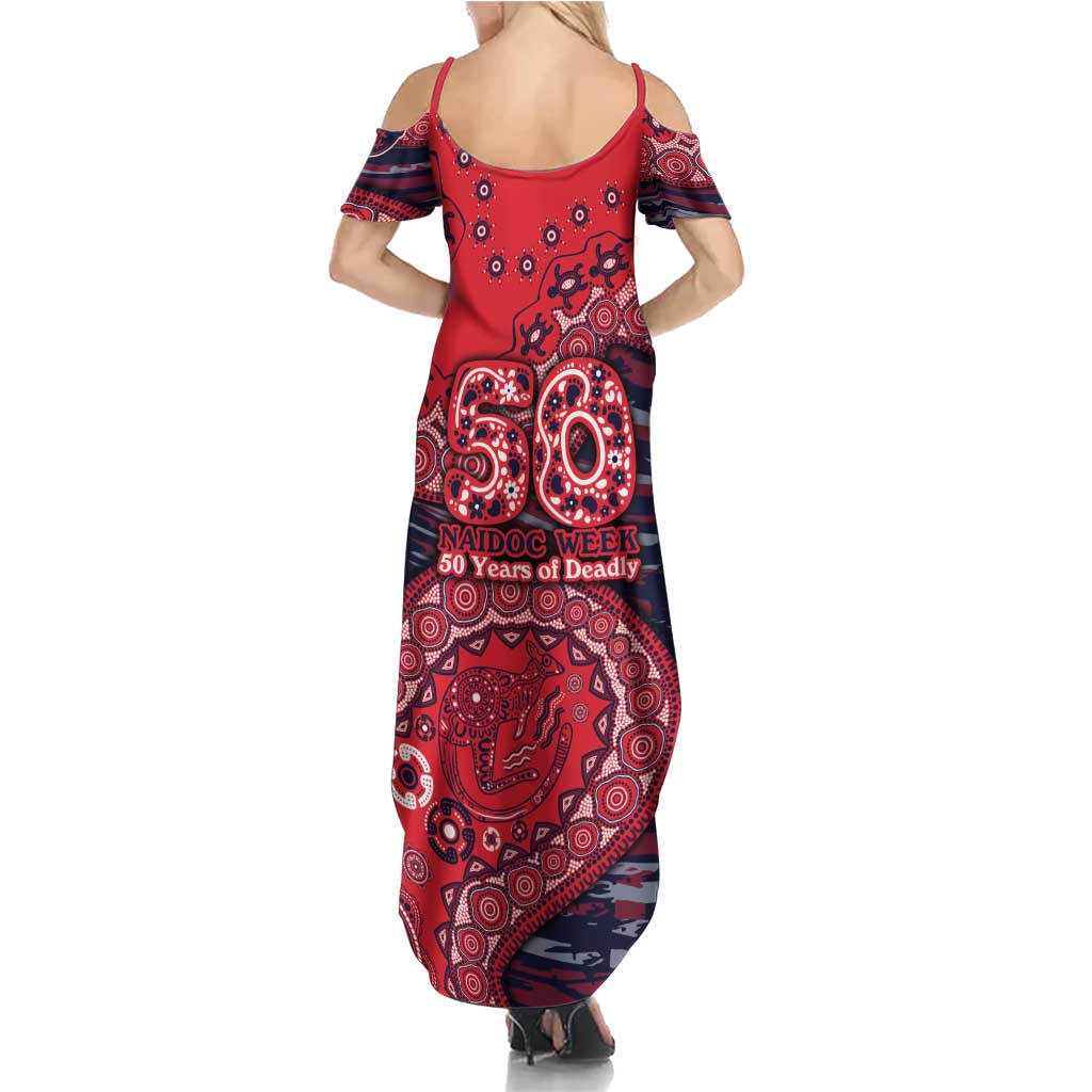 Melbourne Demons NAIDOC Week 2026 Family Matching Summer Maxi Dress and Hawaiian Shirt Australian Aboriginal Dot Art Dreamtime Pattern Style