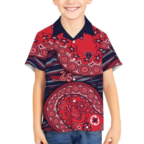 Melbourne Demons NAIDOC Week 2026 Family Matching Summer Maxi Dress and Hawaiian Shirt Australian Aboriginal Dot Art Dreamtime Pattern Style