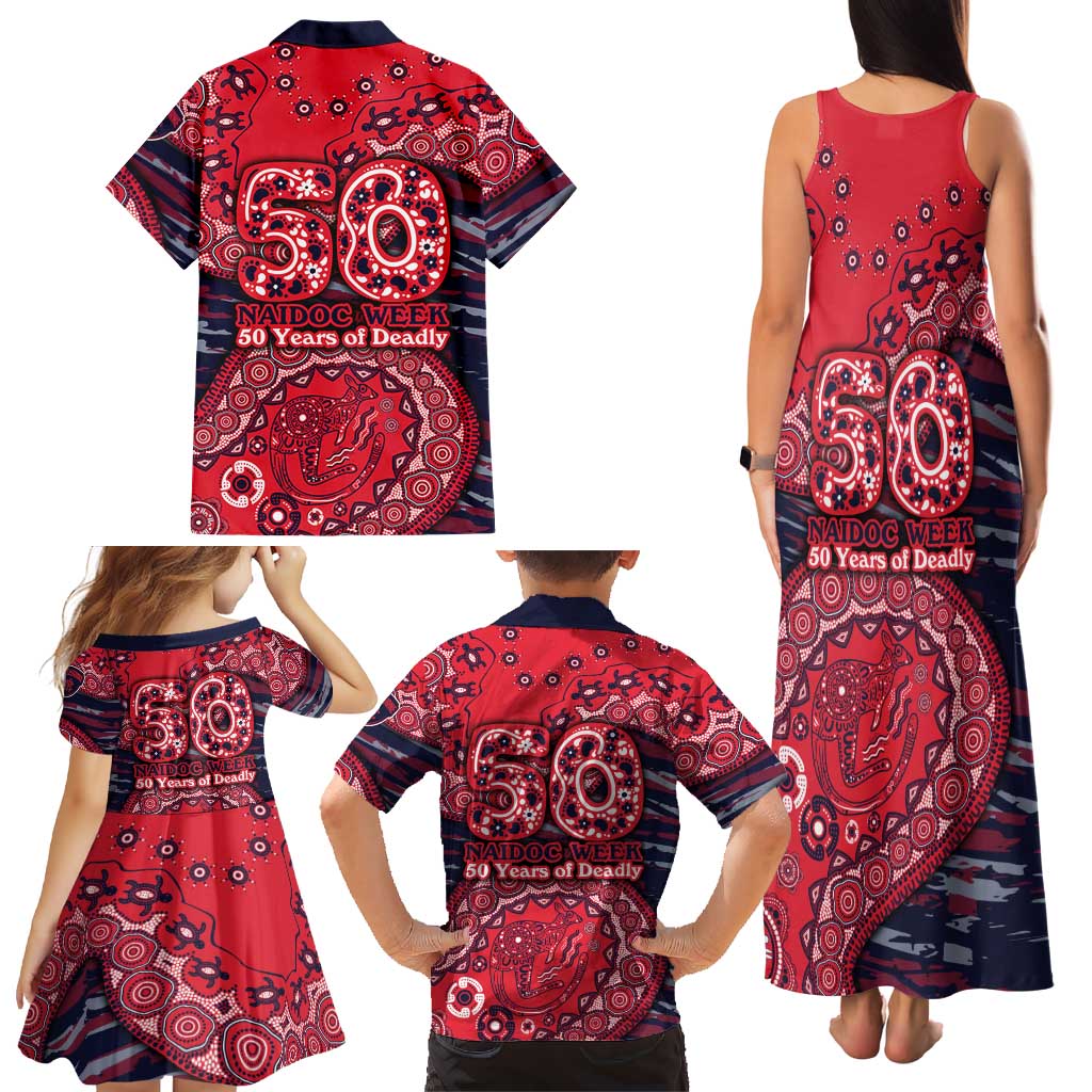 Melbourne Demons NAIDOC Week 2026 Family Matching Tank Maxi Dress and Hawaiian Shirt Australian Aboriginal Dot Art Dreamtime Pattern Style