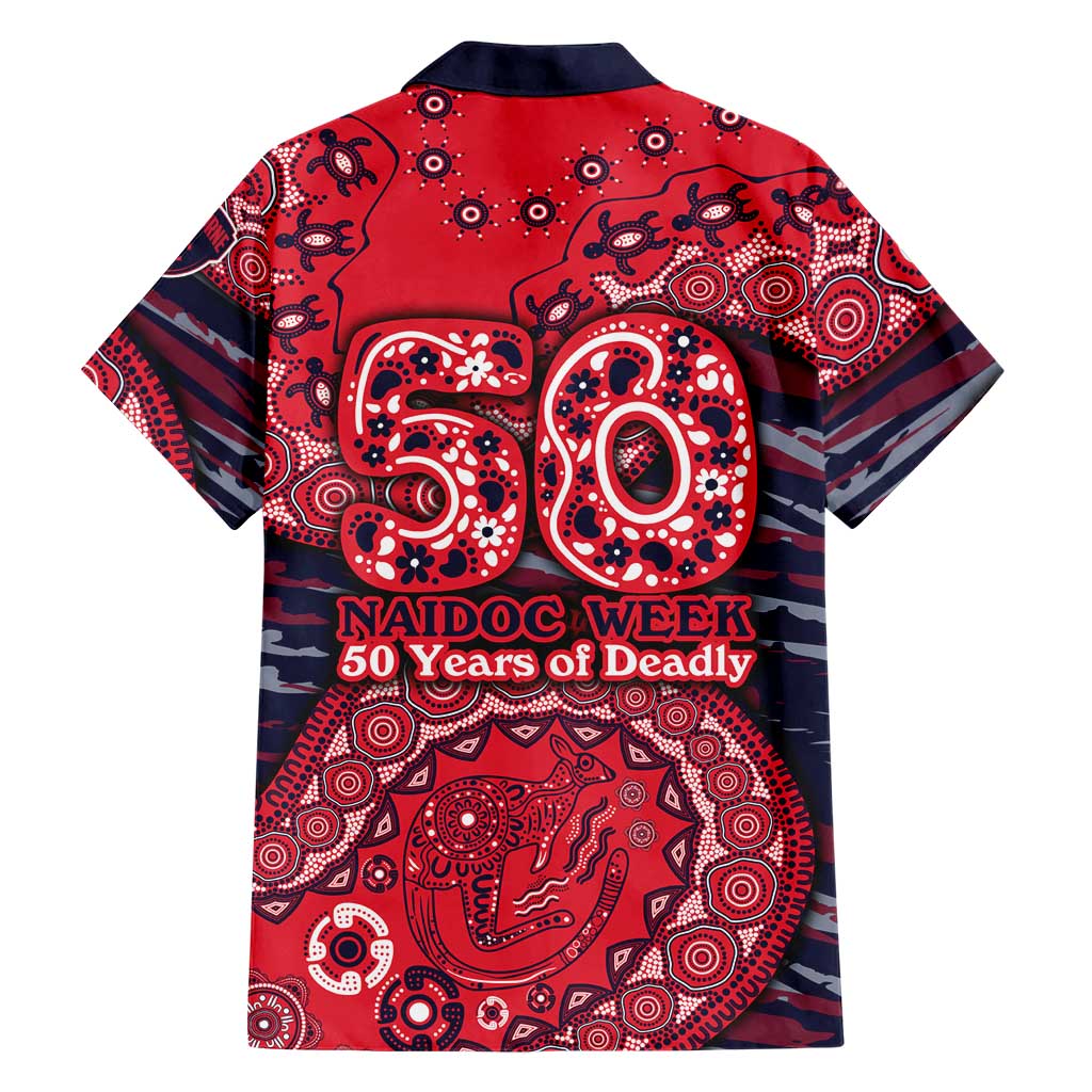 Melbourne Demons NAIDOC Week 2026 Family Matching Tank Maxi Dress and Hawaiian Shirt Australian Aboriginal Dot Art Dreamtime Pattern Style