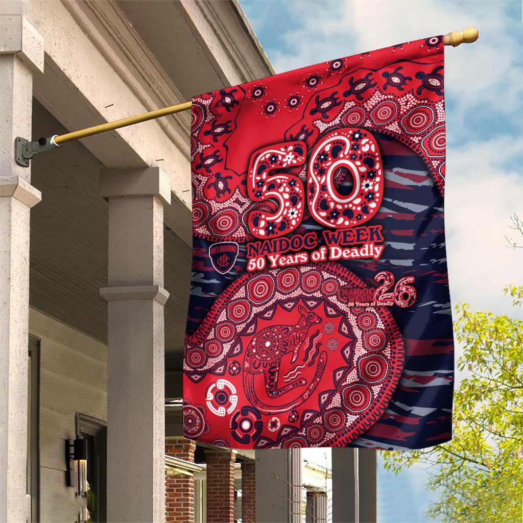 Melbourne Demons NAIDOC Week 2026 Garden Flag Australian Aboriginal Dot Art Dreamtime Pattern Style