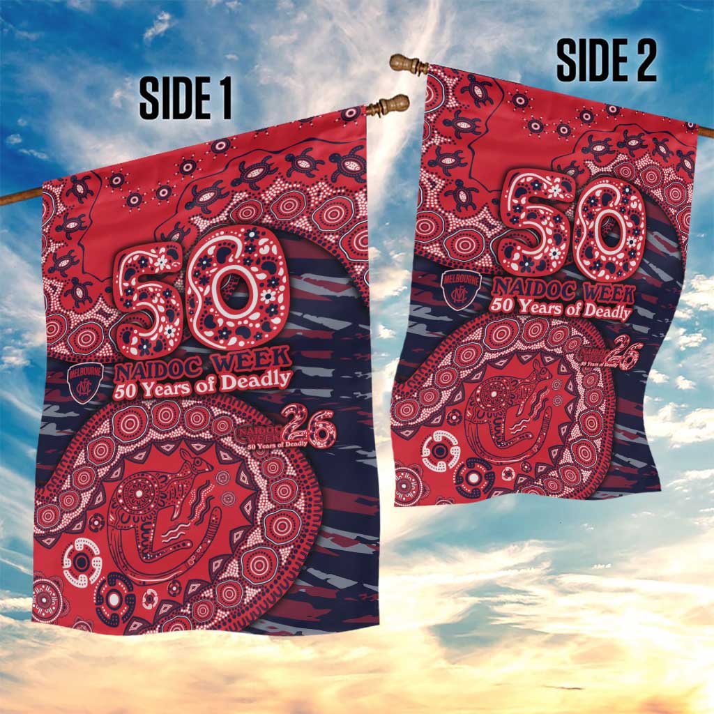Melbourne Demons NAIDOC Week 2026 Garden Flag Australian Aboriginal Dot Art Dreamtime Pattern Style