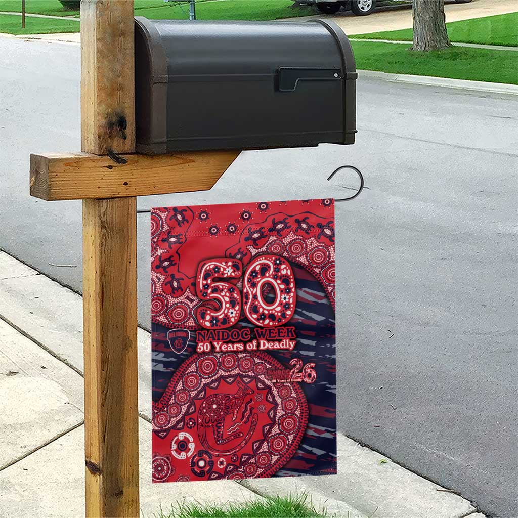 Melbourne Demons NAIDOC Week 2026 Garden Flag Australian Aboriginal Dot Art Dreamtime Pattern Style