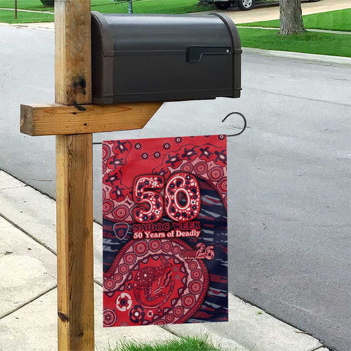 Melbourne Demons NAIDOC Week 2026 Garden Flag Australian Aboriginal Dot Art Dreamtime Pattern Style