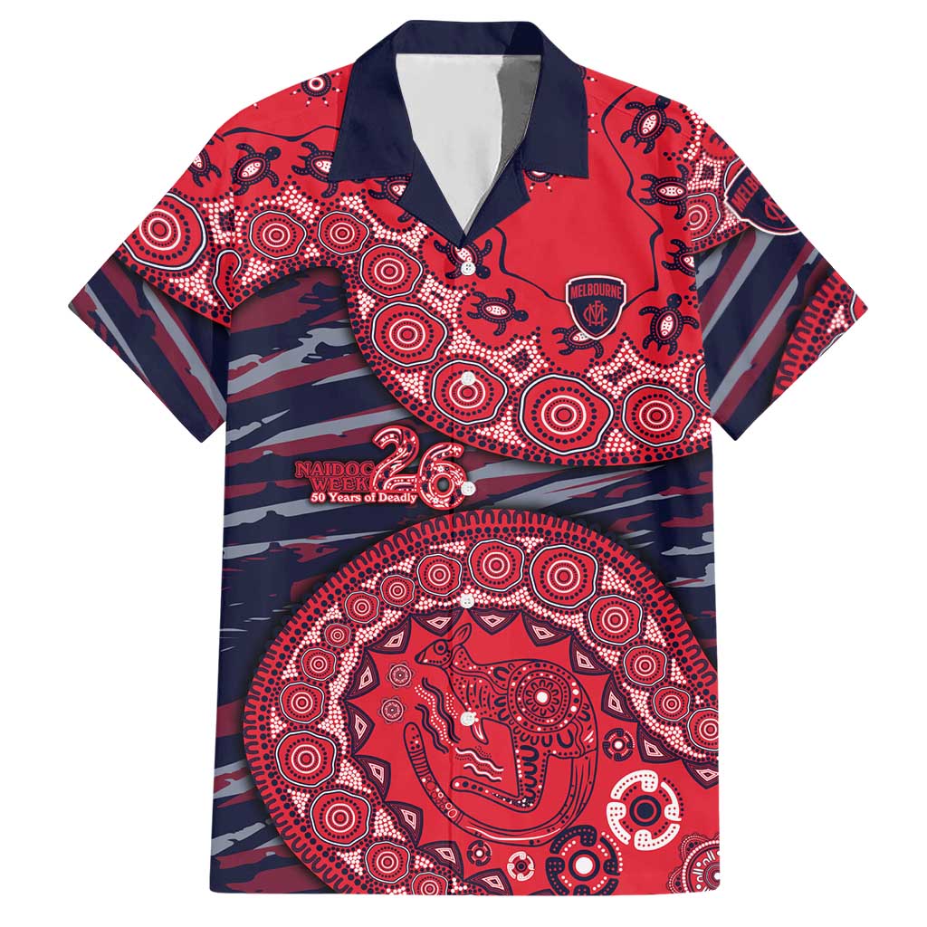 Melbourne Demons NAIDOC Week 2026 Hawaiian Shirt Australian Aboriginal Dot Art Dreamtime Pattern Style