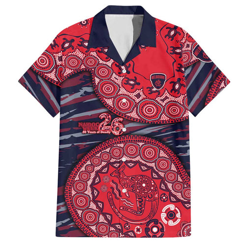 Melbourne Demons NAIDOC Week 2026 Hawaiian Shirt Australian Aboriginal Dot Art Dreamtime Pattern Style