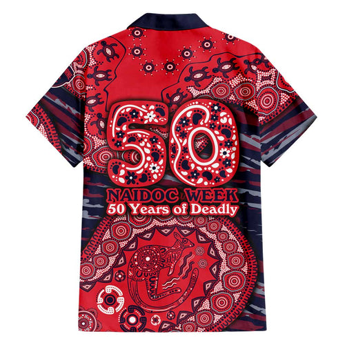 Melbourne Demons NAIDOC Week 2026 Hawaiian Shirt Australian Aboriginal Dot Art Dreamtime Pattern Style