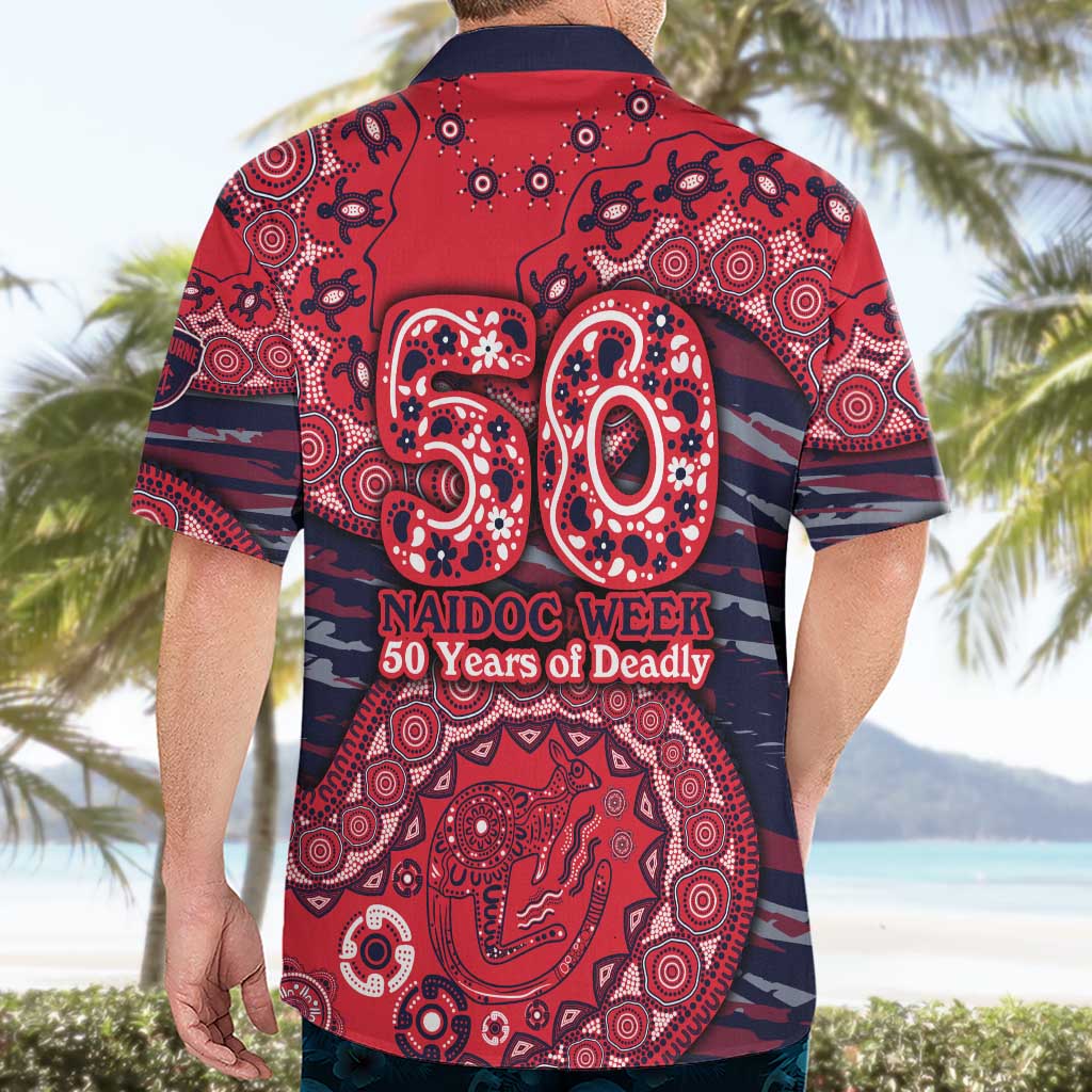 Melbourne Demons NAIDOC Week 2026 Hawaiian Shirt Australian Aboriginal Dot Art Dreamtime Pattern Style