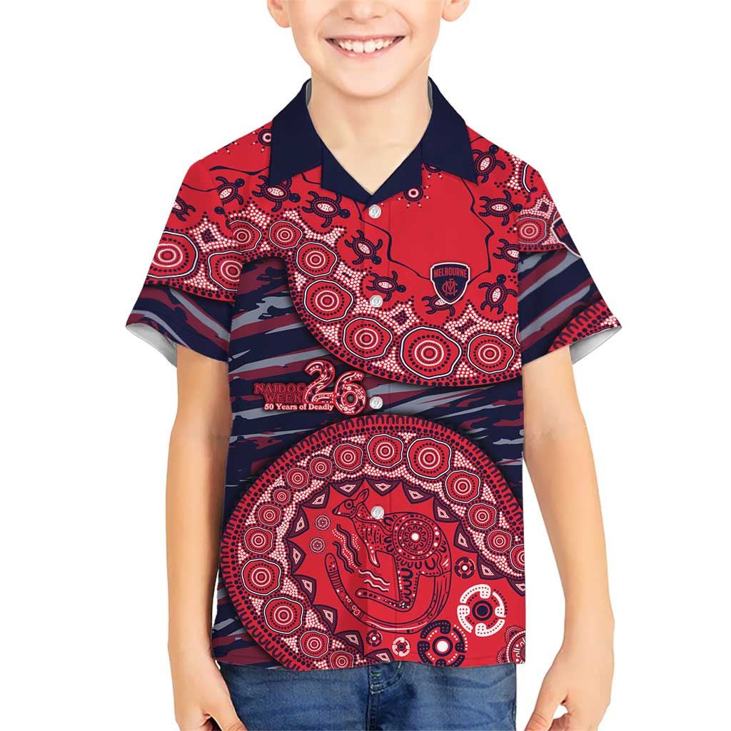 Melbourne Demons NAIDOC Week 2026 Hawaiian Shirt Australian Aboriginal Dot Art Dreamtime Pattern Style