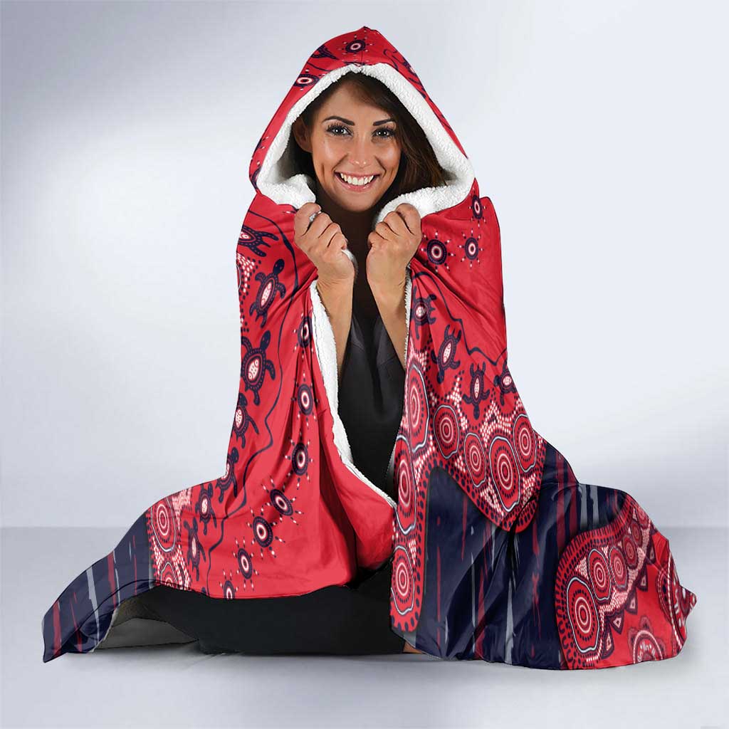 Melbourne Demons NAIDOC Week 2026 Hooded Blanket Australian Aboriginal Dot Art Dreamtime Pattern Style