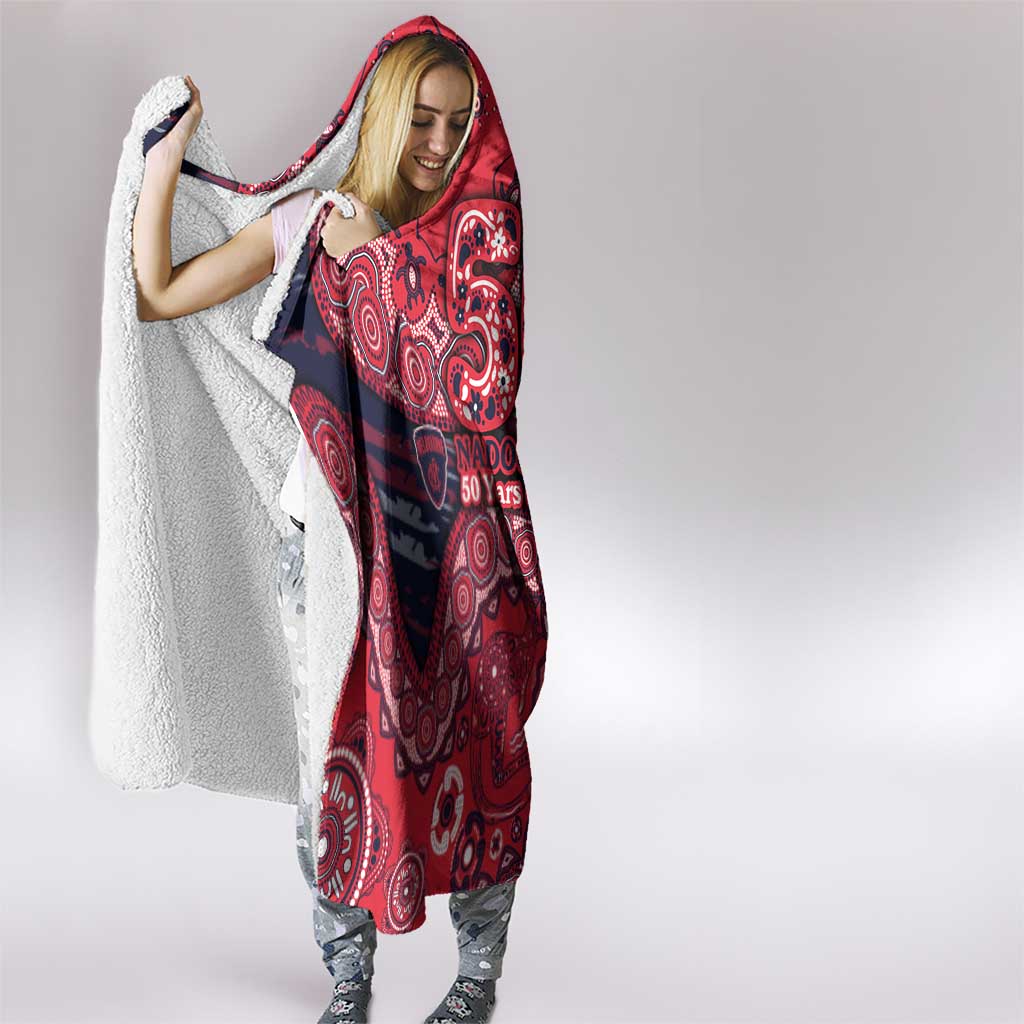 Melbourne Demons NAIDOC Week 2026 Hooded Blanket Australian Aboriginal Dot Art Dreamtime Pattern Style