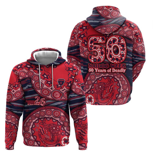 Melbourne Demons NAIDOC Week 2026 Hoodie Australian Aboriginal Dot Art Dreamtime Pattern Style