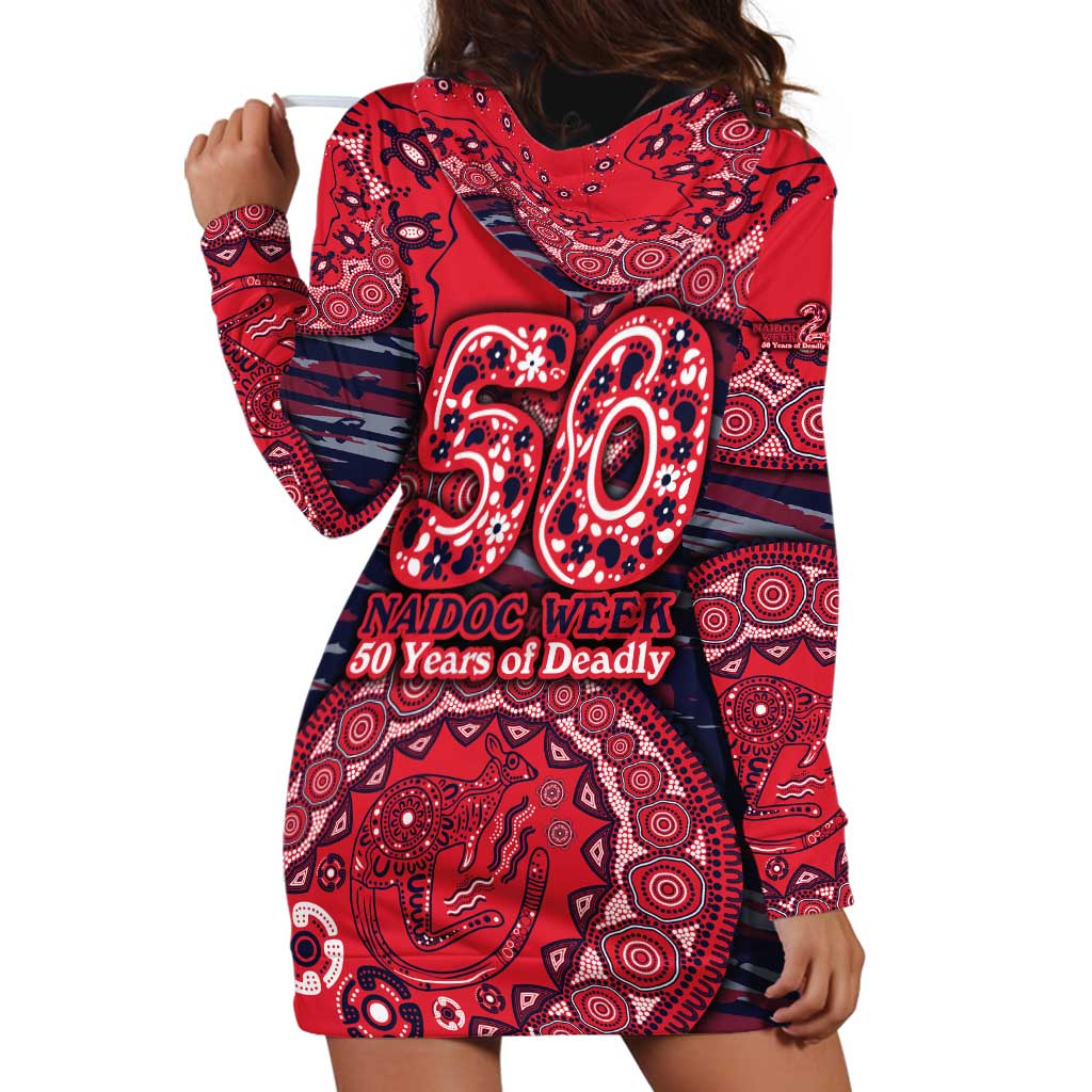 Melbourne Demons NAIDOC Week 2026 Hoodie Dress Australian Aboriginal Dot Art Dreamtime Pattern Style