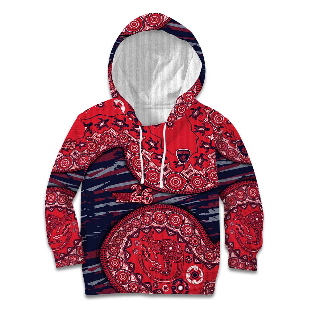 Melbourne Demons NAIDOC Week 2026 Kid Hoodie Australian Aboriginal Dot Art Dreamtime Pattern Style