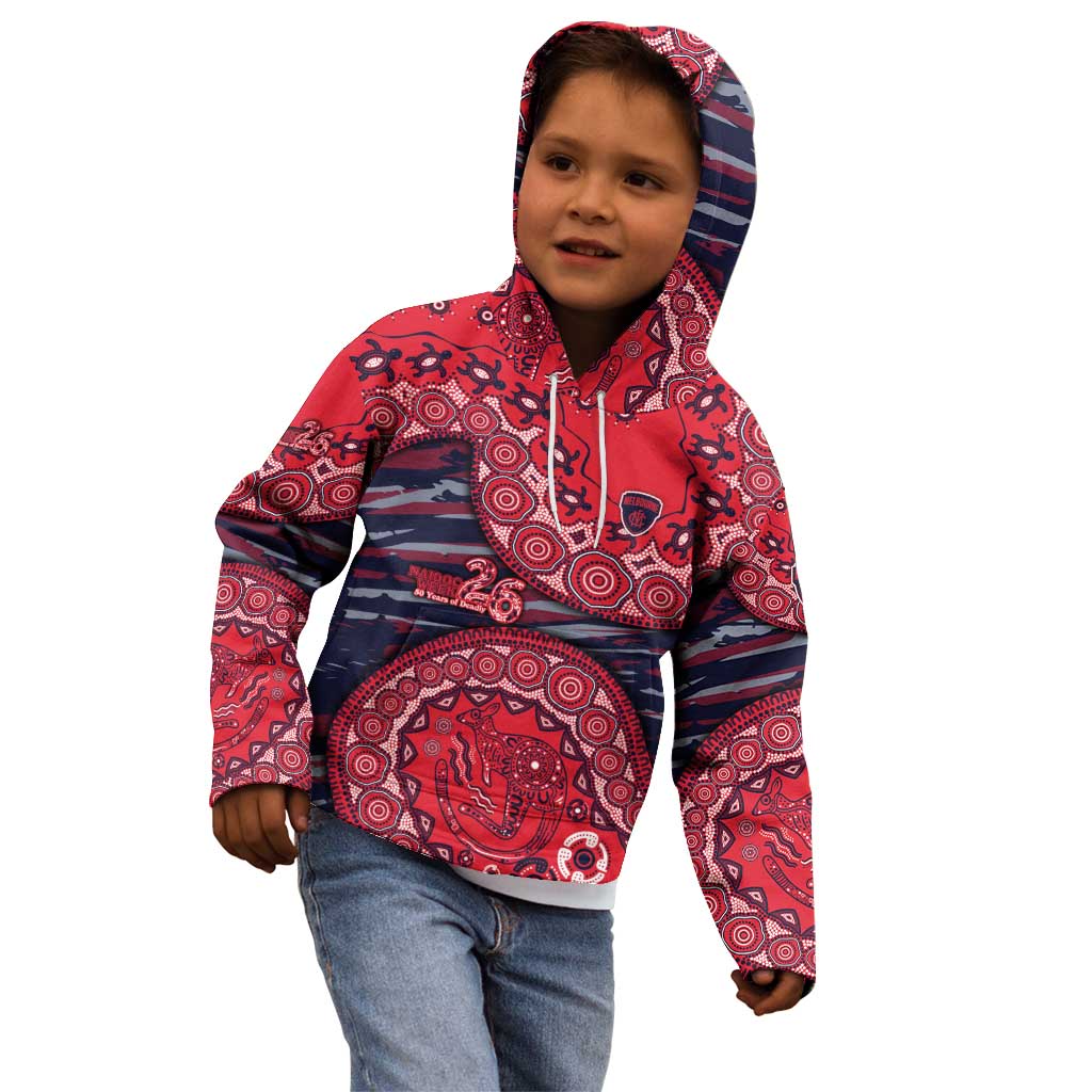 Melbourne Demons NAIDOC Week 2026 Kid Hoodie Australian Aboriginal Dot Art Dreamtime Pattern Style