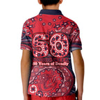 Melbourne Demons NAIDOC Week 2026 Kid Polo Shirt Australian Aboriginal Dot Art Dreamtime Pattern Style