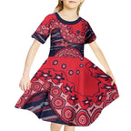 Melbourne Demons NAIDOC Week 2026 Kid Short Sleeve Dress Australian Aboriginal Dot Art Dreamtime Pattern Style
