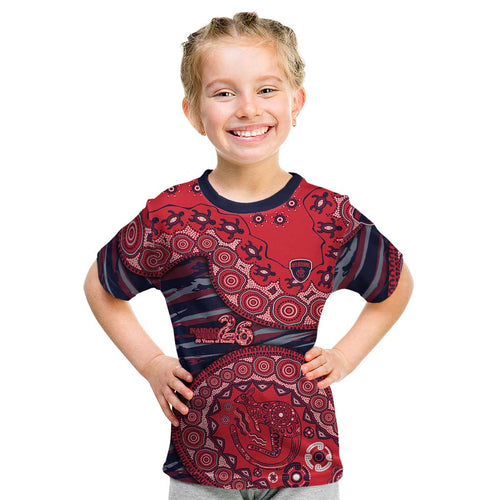 Melbourne Demons NAIDOC Week 2026 Kid T Shirt Australian Aboriginal Dot Art Dreamtime Pattern Style