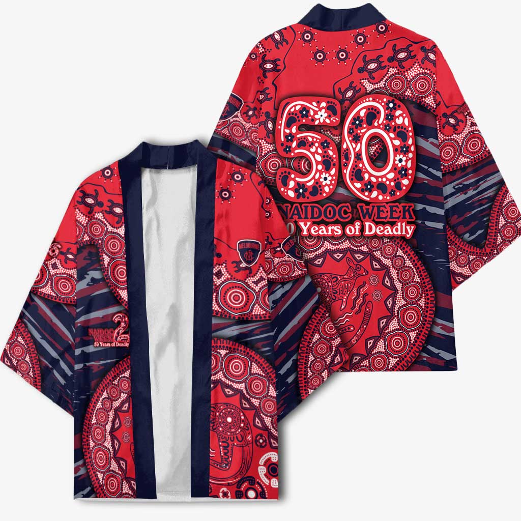 Melbourne Demons NAIDOC Week 2026 Kimono Australian Aboriginal Dot Art Dreamtime Pattern Style