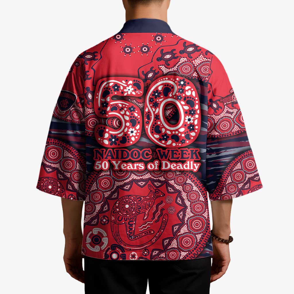 Melbourne Demons NAIDOC Week 2026 Kimono Australian Aboriginal Dot Art Dreamtime Pattern Style