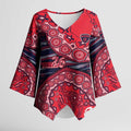 Melbourne Demons NAIDOC Week 2026 Kimono Sleeve Blouse Australian Aboriginal Dot Art Dreamtime Pattern Style